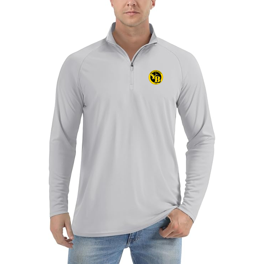 Men's  Young Boys Soccer  Lightweight Quarter-Zip Athletic Shirt Long Sleeve Performance